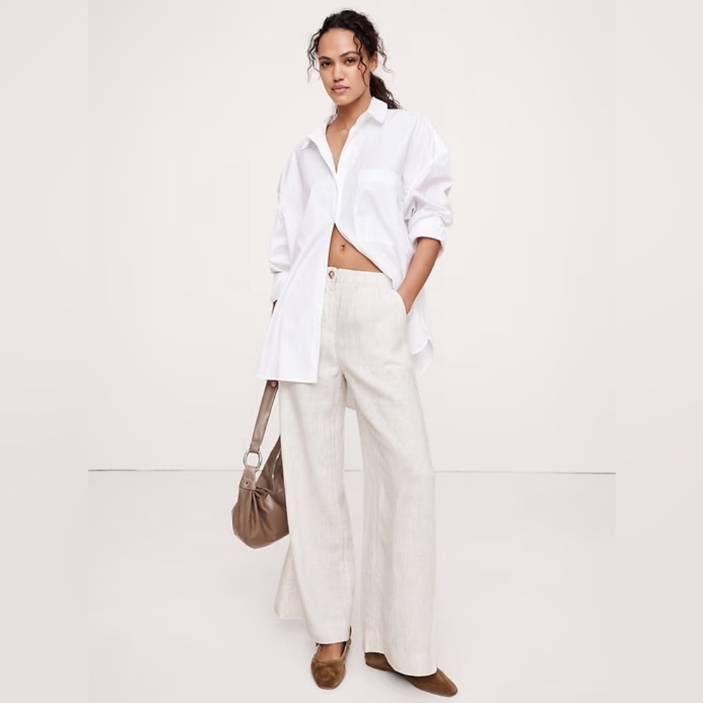 NEW! Banana Republic Wide-Leg Linen Pull-On Pant - Multiple
